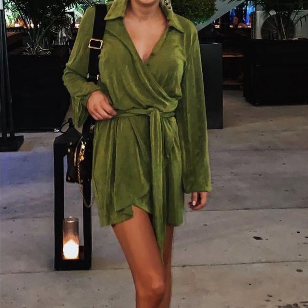 Princess Polly Green Wrap Dress